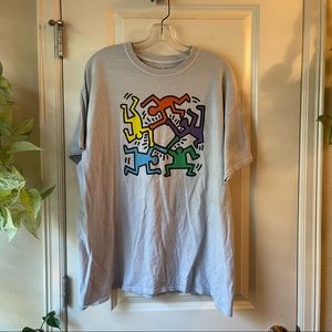 Keith Haring blue graphic t-shirt